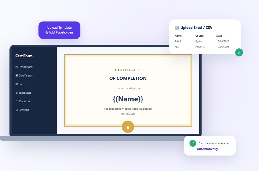 CertiForm Certificate Management
